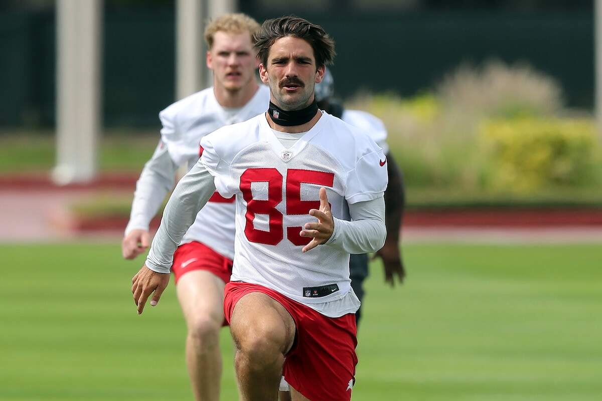 Tampa Bay Buccaneers Wide Receiver Kade Warner goes thru a drill during the Tampa Bay Buccaneers offseason in May 2023