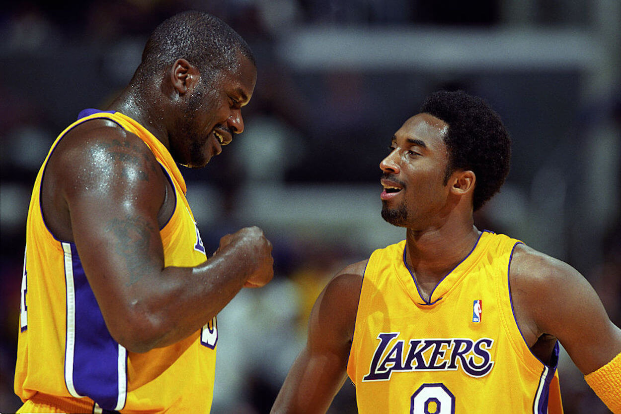 Shaquille O'Neal (L) and Kobe Bryant (R) during their time as LA Lakers teammates.