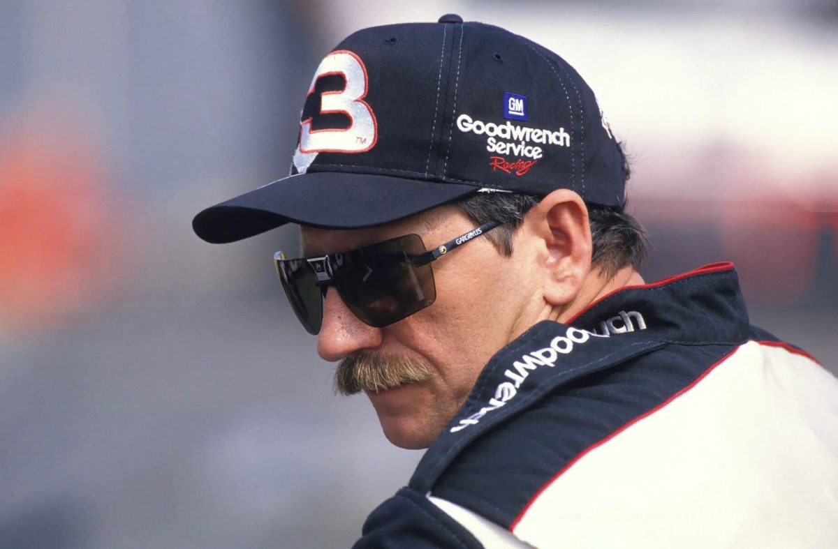 Dale Earnhardt Sr. looks over his shoulder before a race
