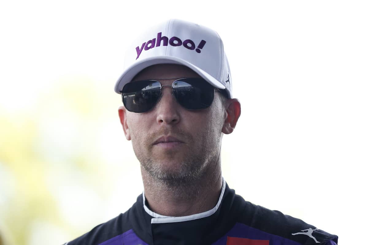 Denny Hamlin waits backstage.