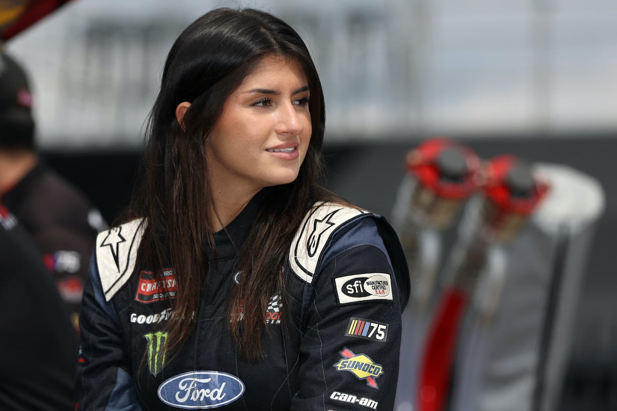 Hailie Deegan waits on grid.