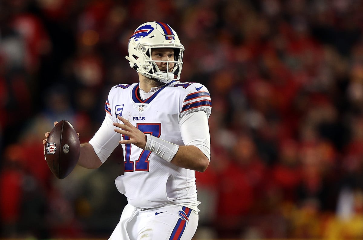 Josh Allen throws the ball for the Buffalo Bills.