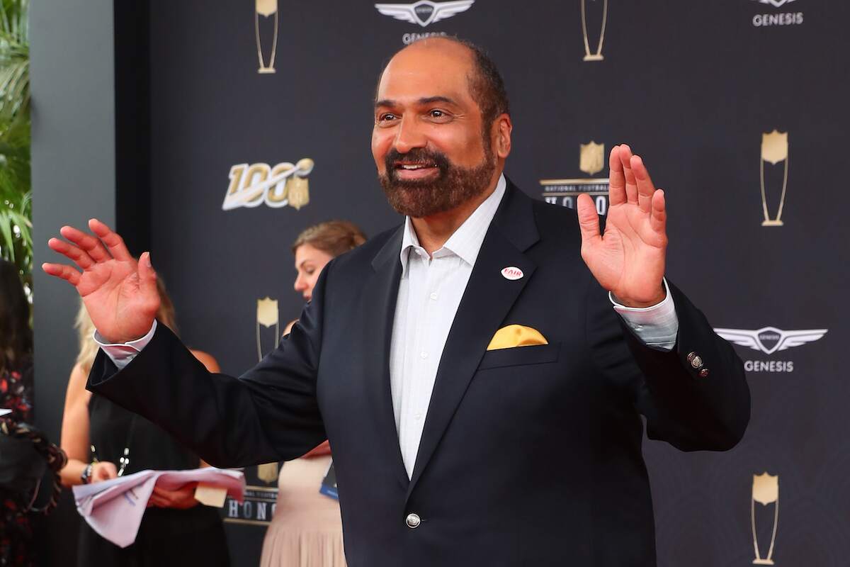 Franco Harris poses on the Red Carpet prior to the NFL Honors in 2020