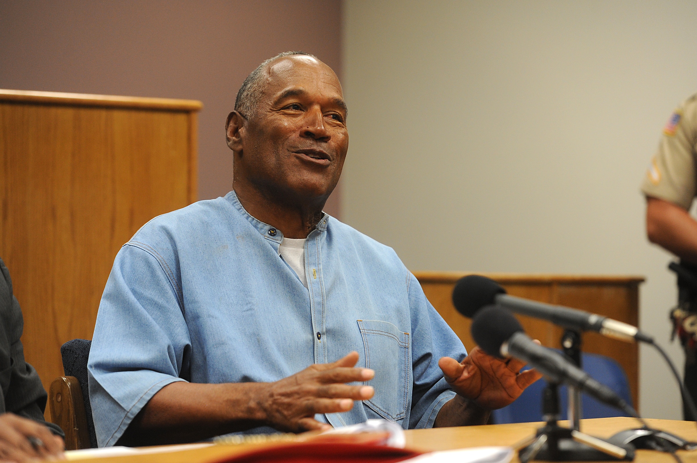 O.J. Simpson attends a parole hearing at Lovelock Correctional Center July 20, 2017, in Lovelock, Nevada.