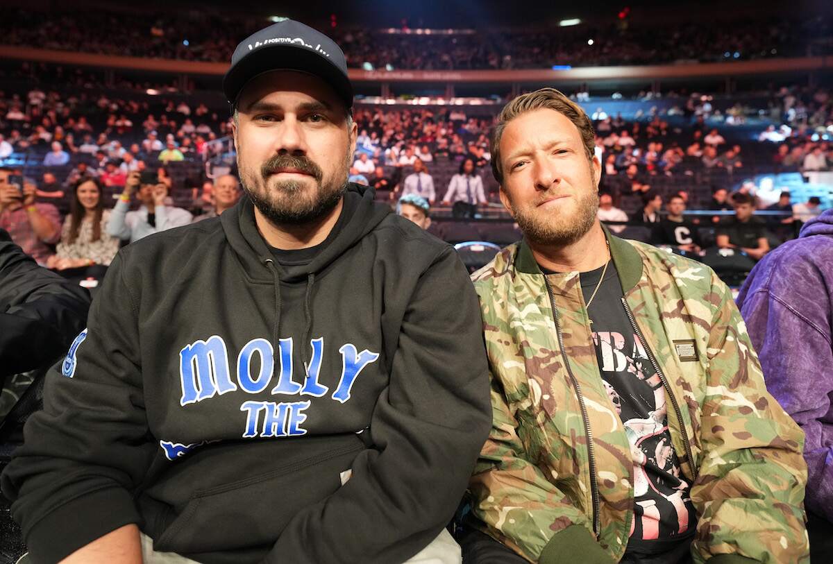 Dan Katz and Dave Portnoy of Barstool Spoorts are seen in attendance during the UFC 281 event in 2022