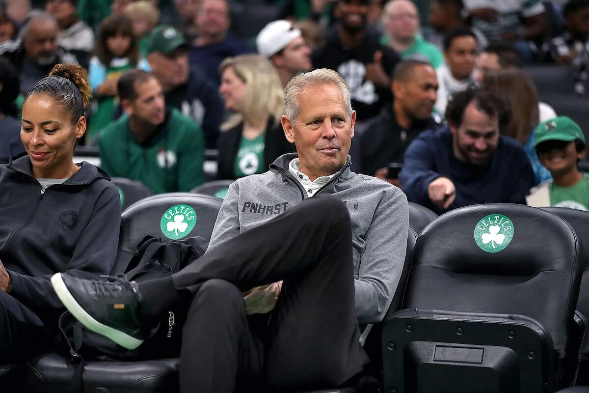 Executive Danny Ainge looks on during a Boston Celtics game