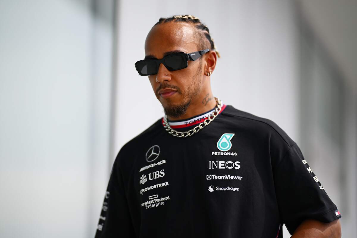 Lewis Hamilton of Great Britain and Mercedes during previews ahead of the F1 Grand Prix of Japan