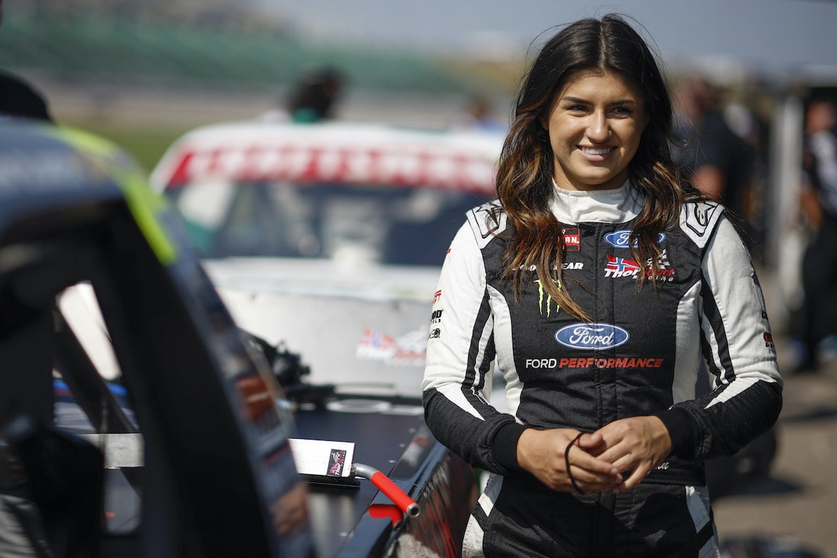 Hailie Deegan on grid.