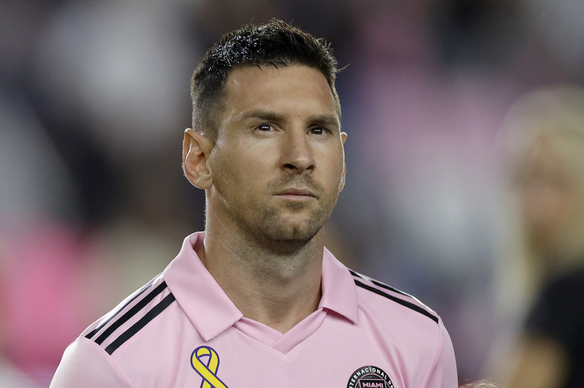 Lionel Messi of Inter Miami looks on before a match