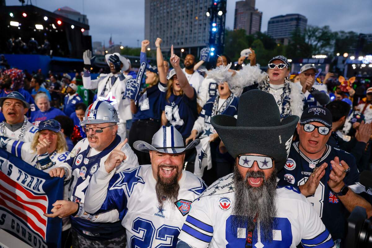Cowboys fans cheer at the 2023 NFL Draft