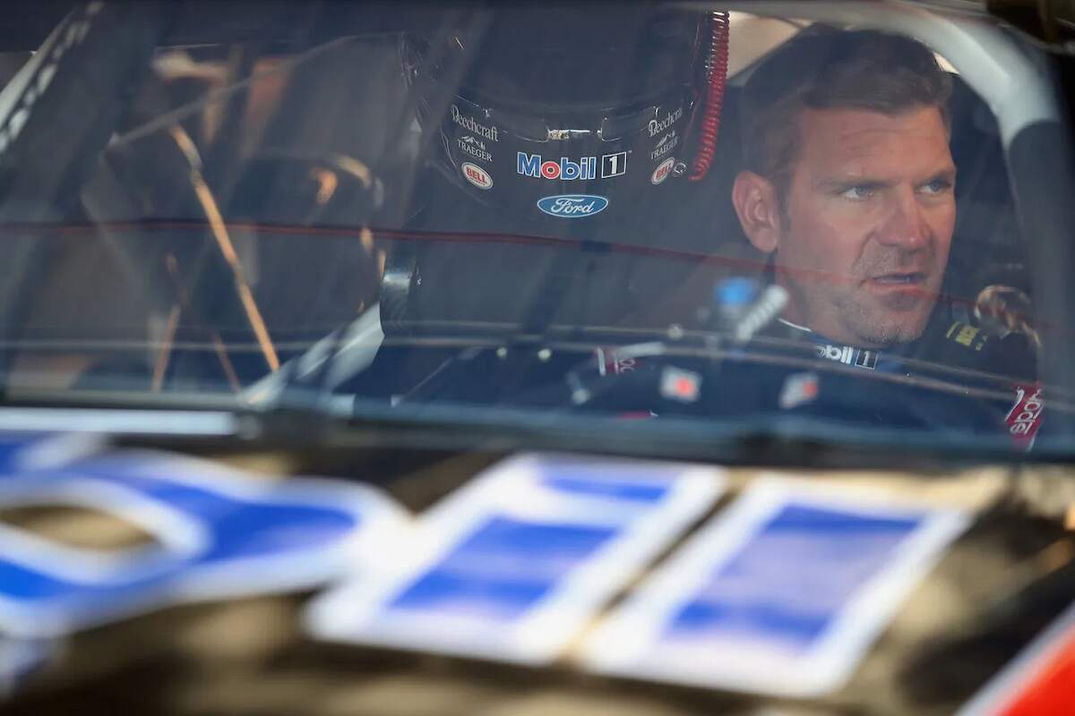 NASCAR driver Clint Bowyer looks out of his car