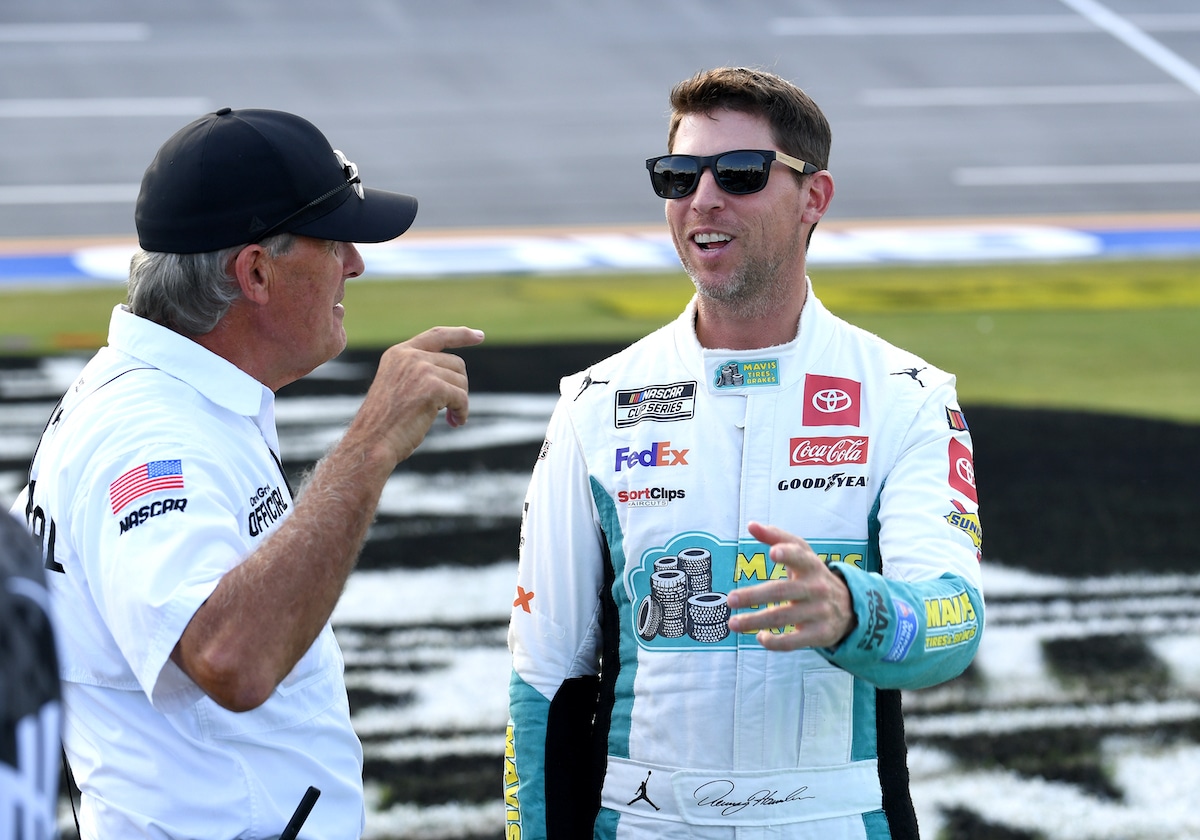 Denny Hamlin before qualifying.