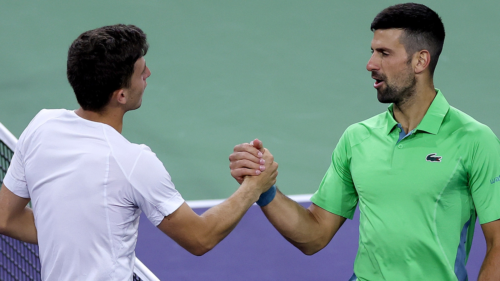 Luca Nardi and Novak Djokovic