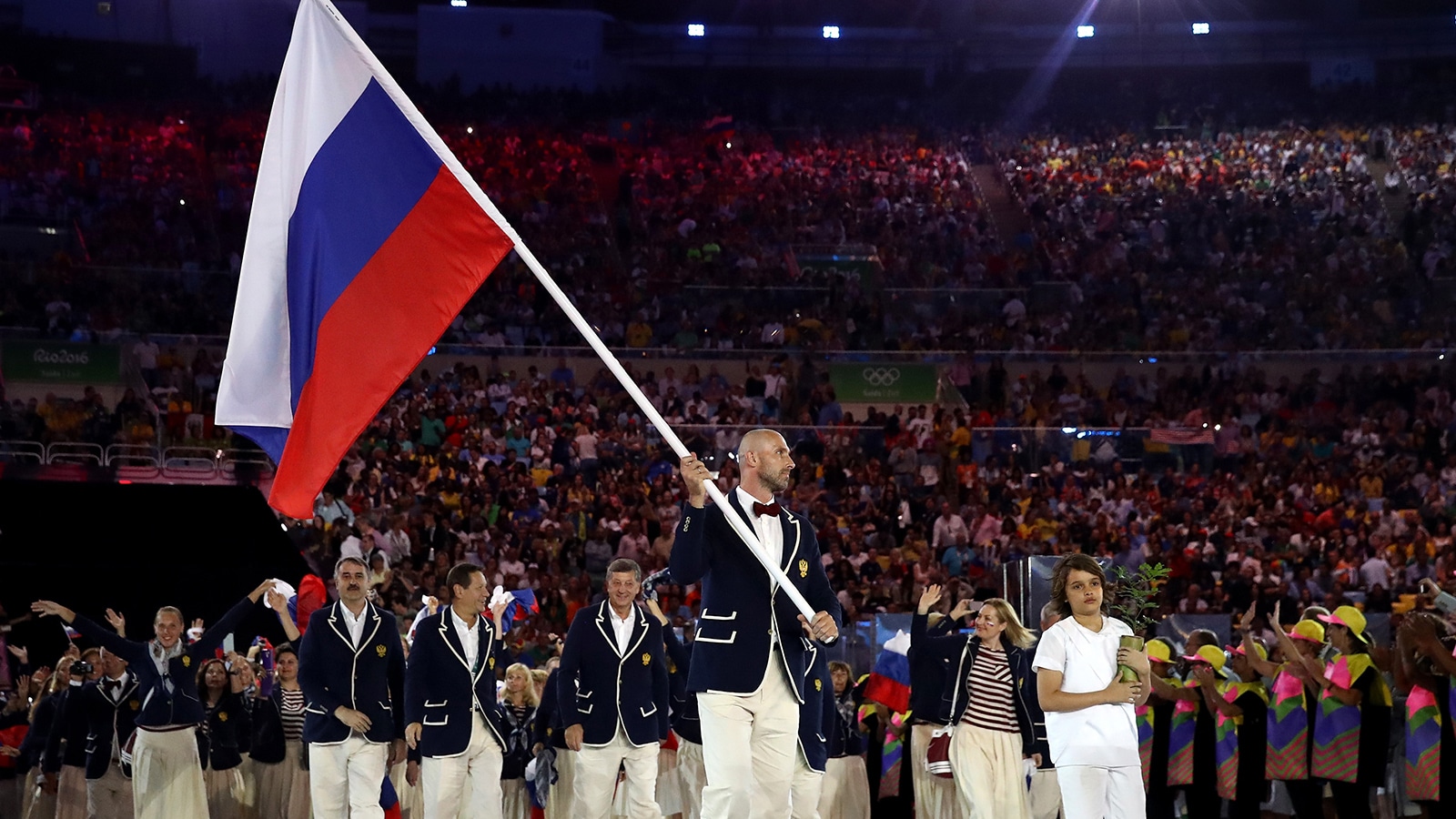 Russian athletes at Olympics opening ceremony