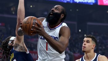 James Harden during a Clippers vs. Nuggets game
