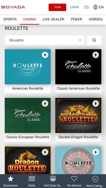 Bovada roulette app