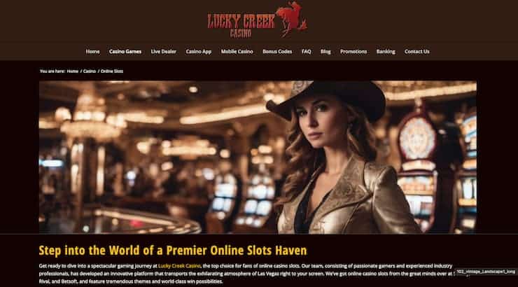 Lucky Creek - one of the best cash app casino sites