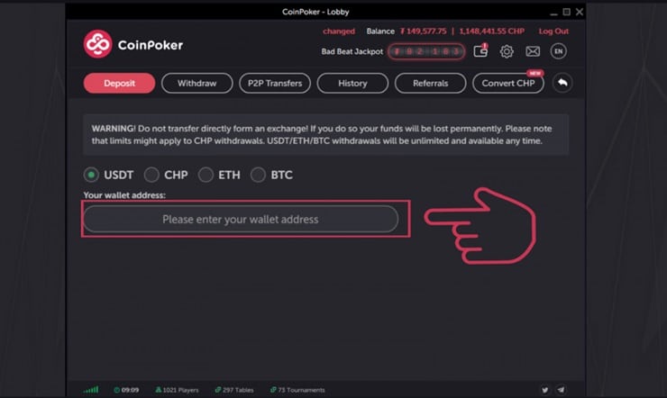 Coinpoker deposit options