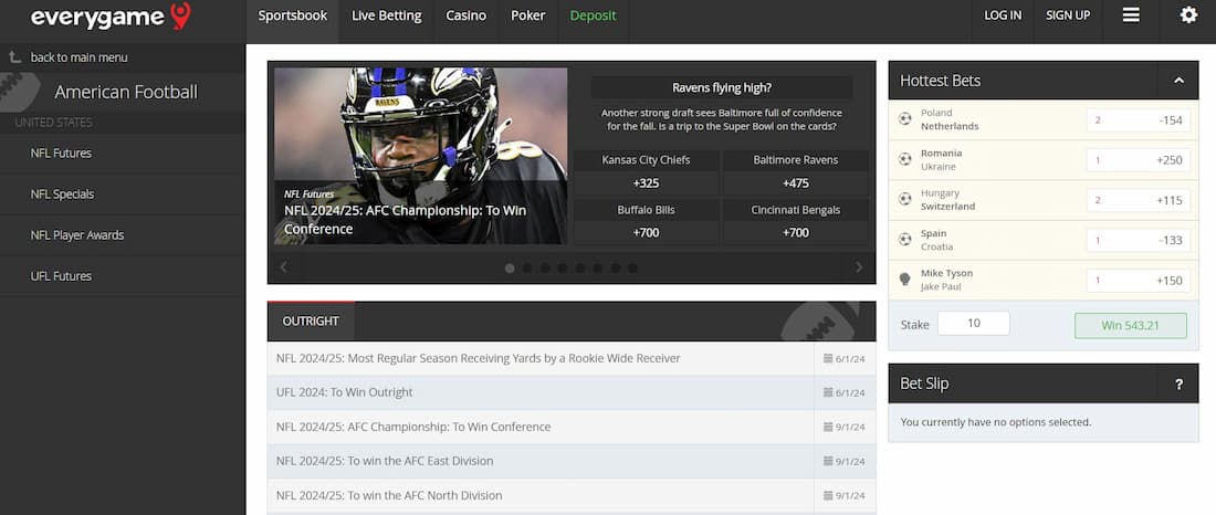 Everygame - top rated California betting site