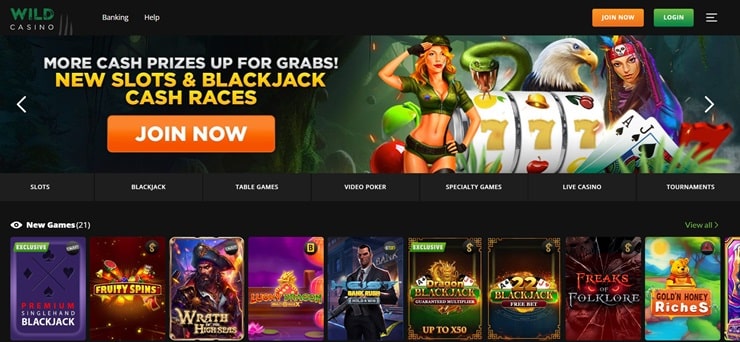 Wild Casino - best offshore casino in the US
