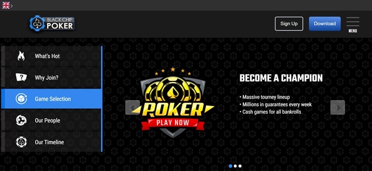 black chip poker site