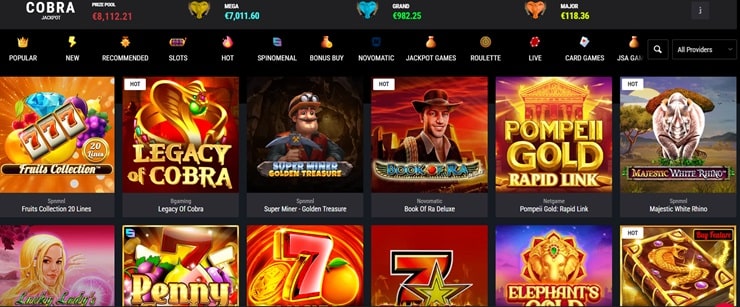 Cobra Casino - top rated Poli Pay casino in NZ