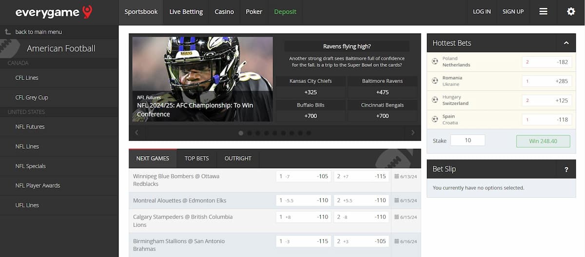 Everygame - one of the sharpest online sportsbooks