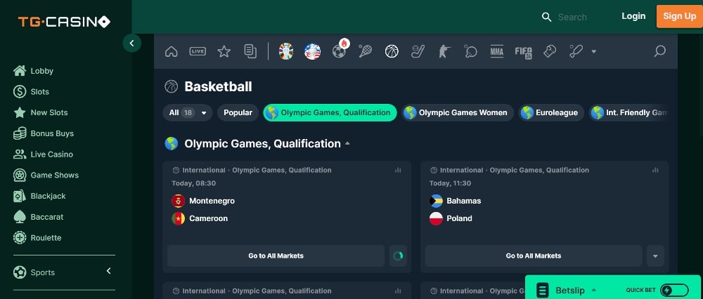 TG.Casino - secure sportsbook in Oklahoma for crypto gambling