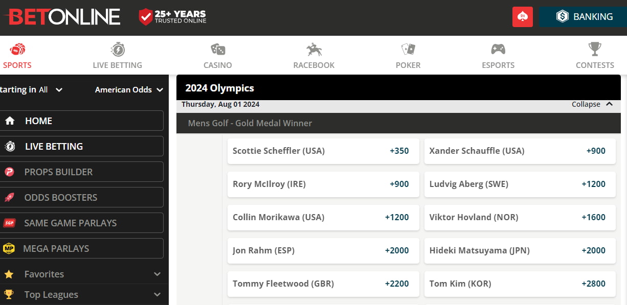 BbetOnline - the best Olympics betting site