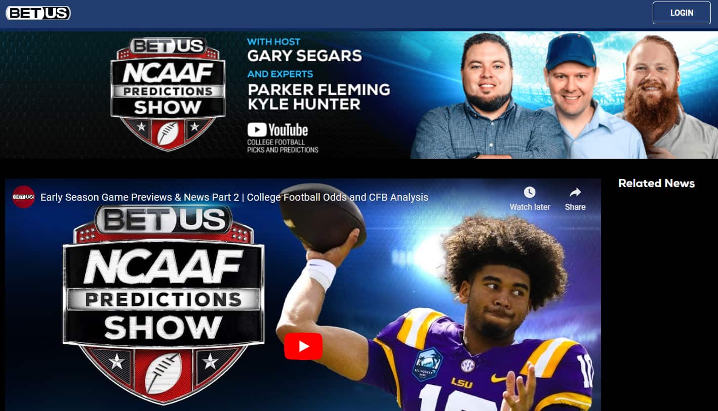 BetUS tv college football show