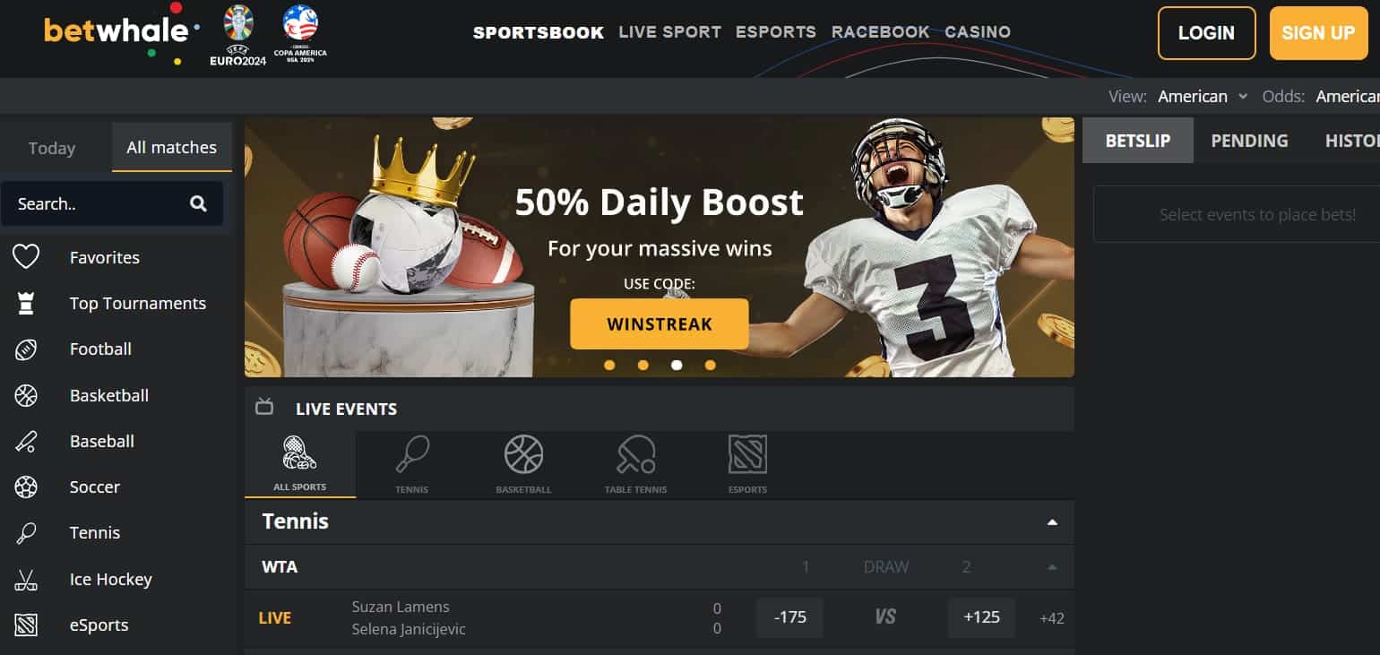 BetWhale - trusted OK sports betting site