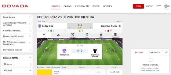 Bovada - one of the best live sports betting sites