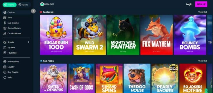 Mega Dice Casino - one of the best VPN friendly gambling sites