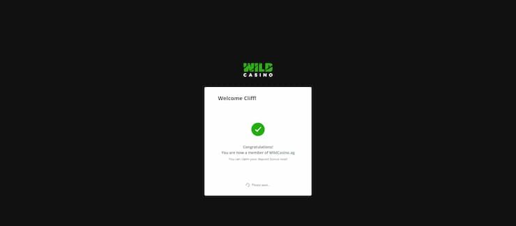 Wild Casino account verification confirmation