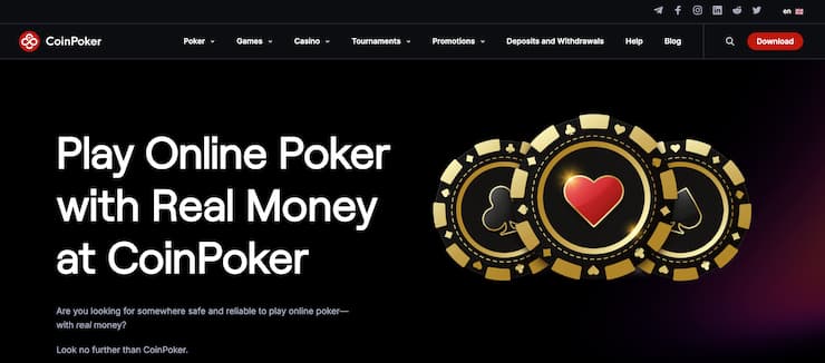 CoinPoker homepage - New York online casino