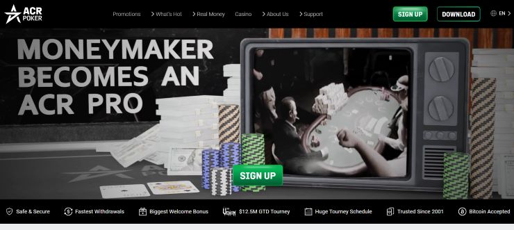 ACR Poker Malaysia Homescreen