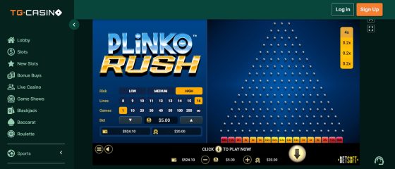 plinko gambling sites plinko rush at TG.Casino
