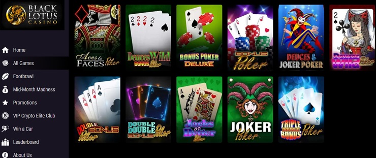 black lotus casino video poker