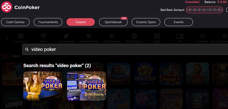 coin poker casino video poker