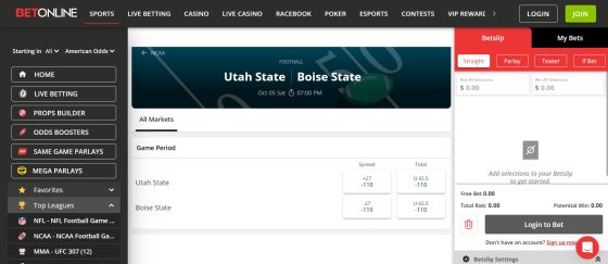 BetOnline - the best Idaho sports betting site