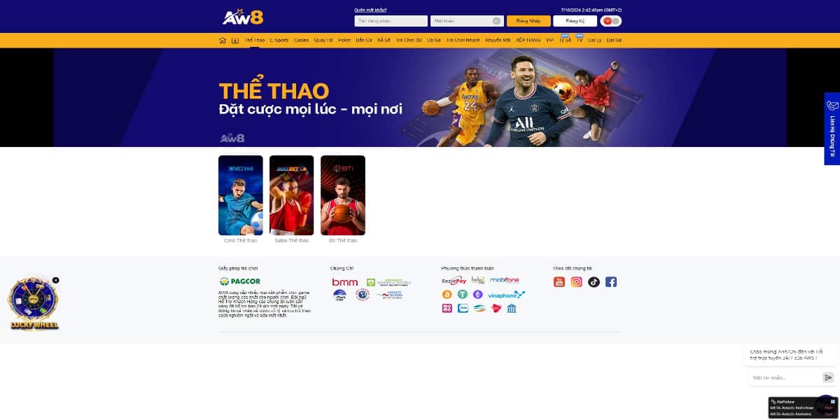 Aw8 - Nhà cái bóng đá online uy tín, năng lực tài chính mạnh