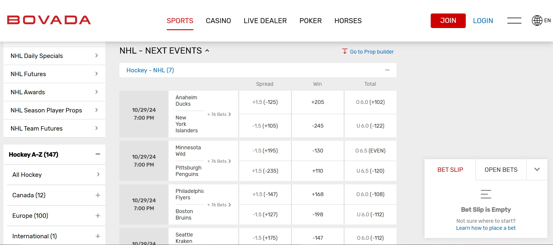 Bovada - one of the best sites for sports betting in Costa Rica
