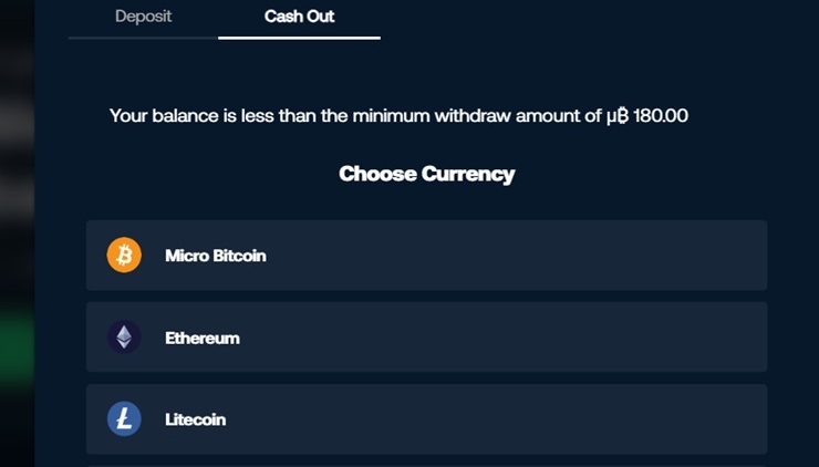 BetPanda withdrawal options
