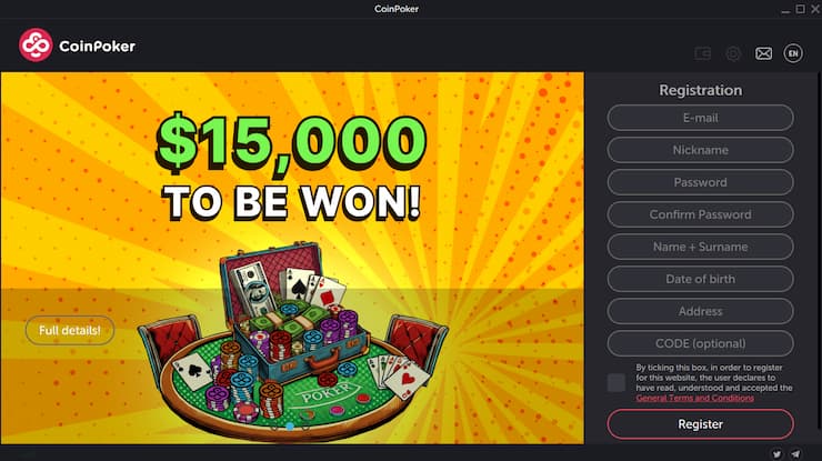 Register your CoinPoker Account