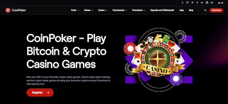 CoinPoker home page