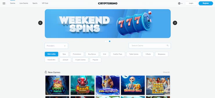 Cryptorino is an excellent new crypto casino