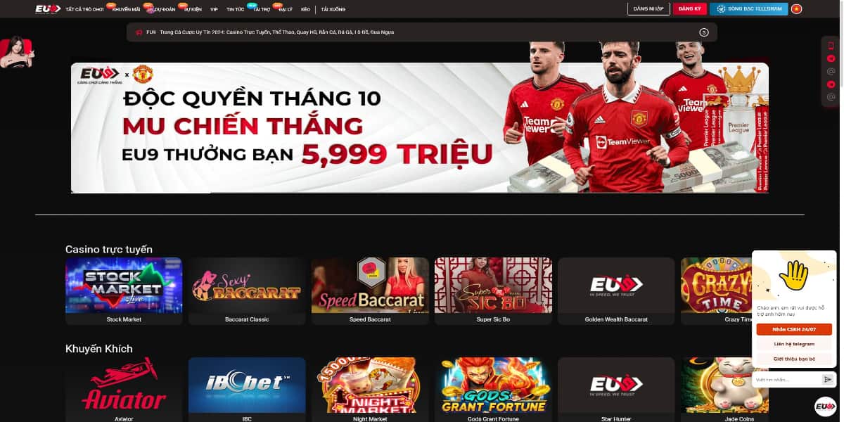 Eu9 - Cung cấp kèo cược bóng đá với tỷ lệ cược tốt