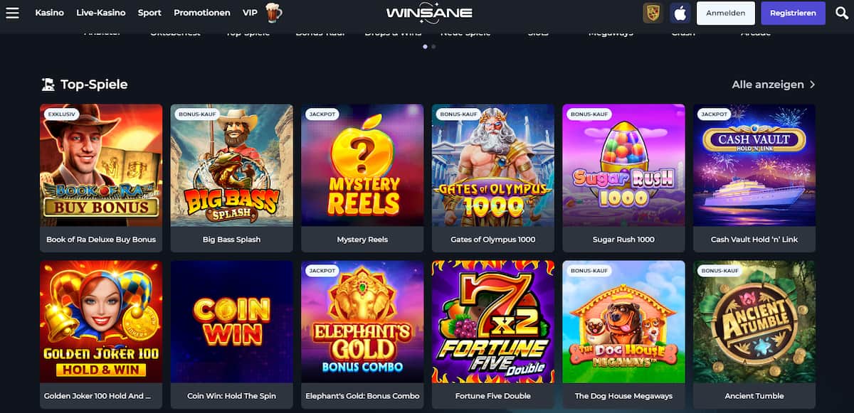 Winsane Casino ohne Oasis