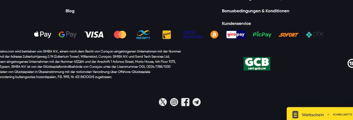 Zahlungsmethoden bei Casinos ohne Oasis