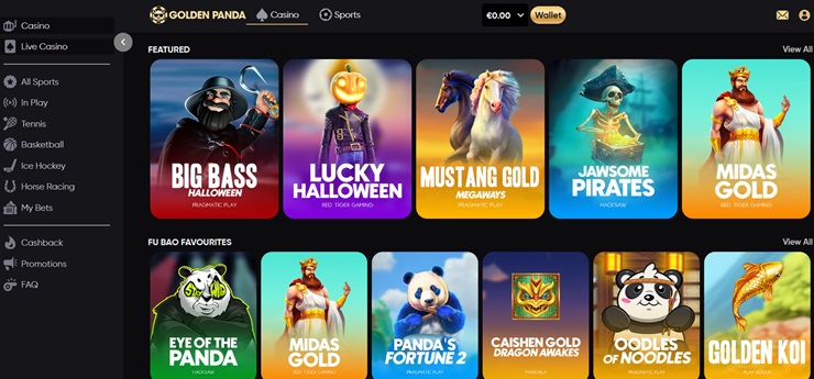 golden panda casino games